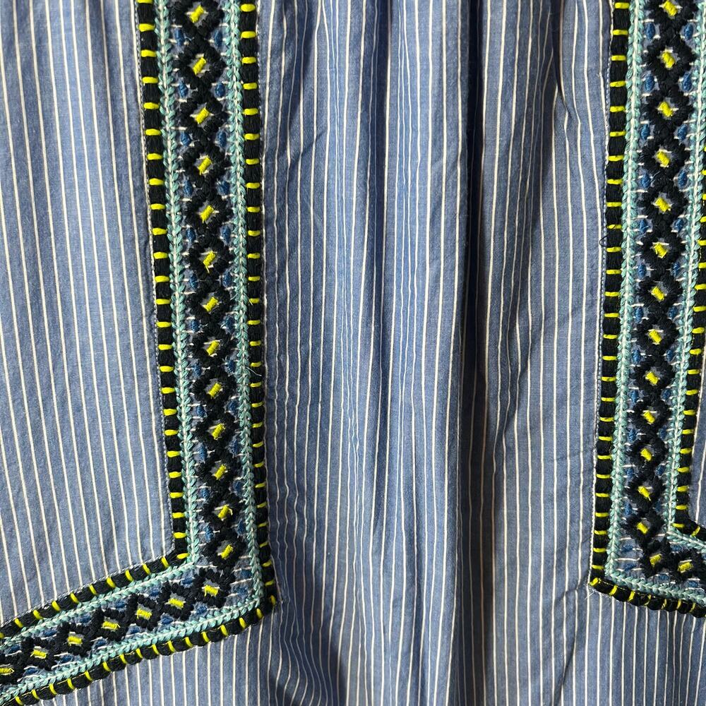 Vineyard Vines Embroidered Blue Striped Summer Tunic Shift Dress Size Small - Picture 2 of 8
